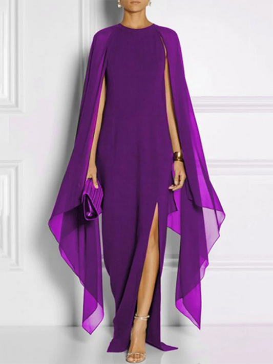 vmtvr - Loose Solid Color Round-Neck Maxi Dresses