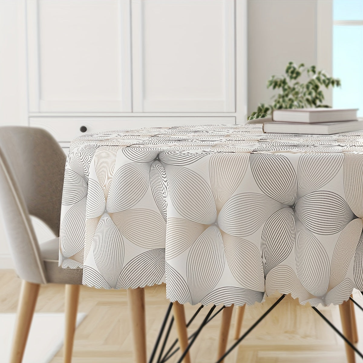 1pc Elegant Polyester Tablecloth with Waterproof Design - Geometric & Floral Patterns, Wrinkle-Free, Perfect for Indoor/Outdoor Dining