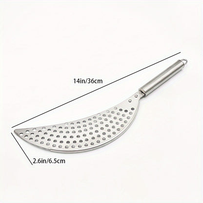 1pc Kitchen Stainless Steel Pot Strainer, Hand Held Pot Drainer, Fruit Washing Filter