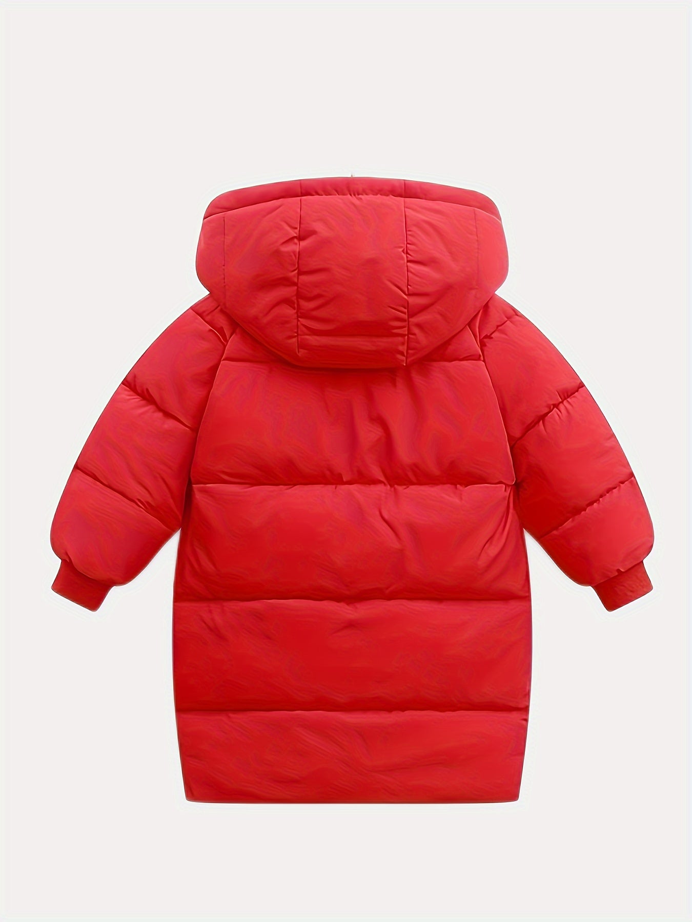 Kid's Medium Length -padded Jacket, Warm Zip Up Hooded Coat, Boy's Clothes For Winter Outdoor, As Gift