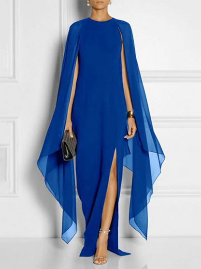 vmtvr - Loose Solid Color Round-Neck Maxi Dresses