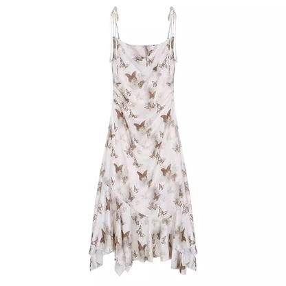 - women's summer butterfly print suspender dress GEU1448