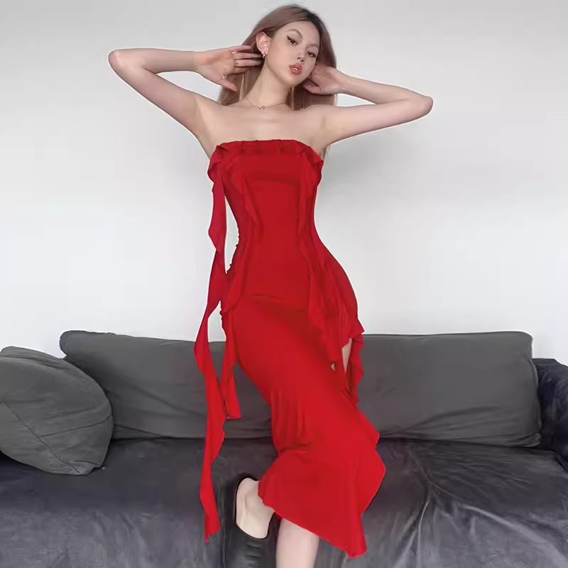 - Sexy Red Summer Dress   GEU1385