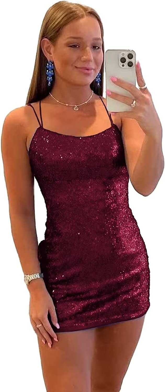 Royal Blue Tight Sequins Backless Homecoming Dress