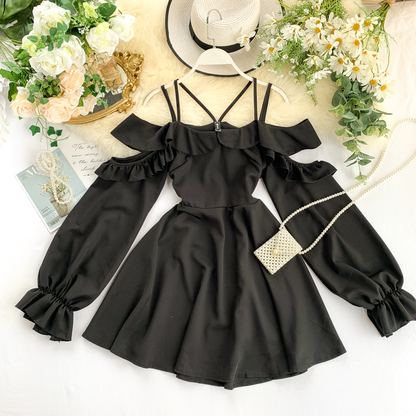 - Chic A line long sleeves fashion summer dress ,GEU71