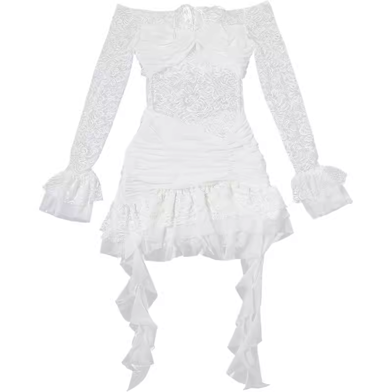 - White Lace Mini Dress   GEU1341