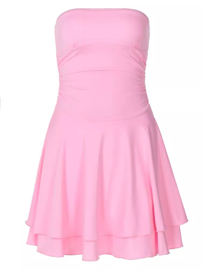 - Pink Strapless Mini Dress   GEU1330