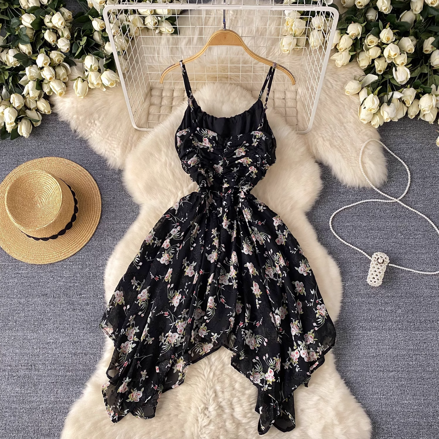 - Floral suspender dress GEU1075