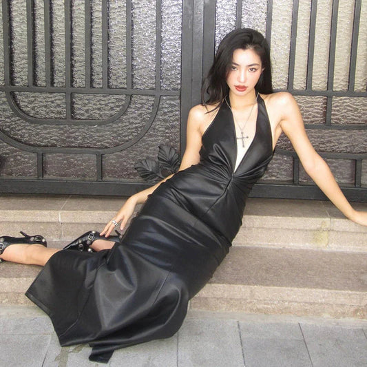 Camden Faux Leather Maxi Dress