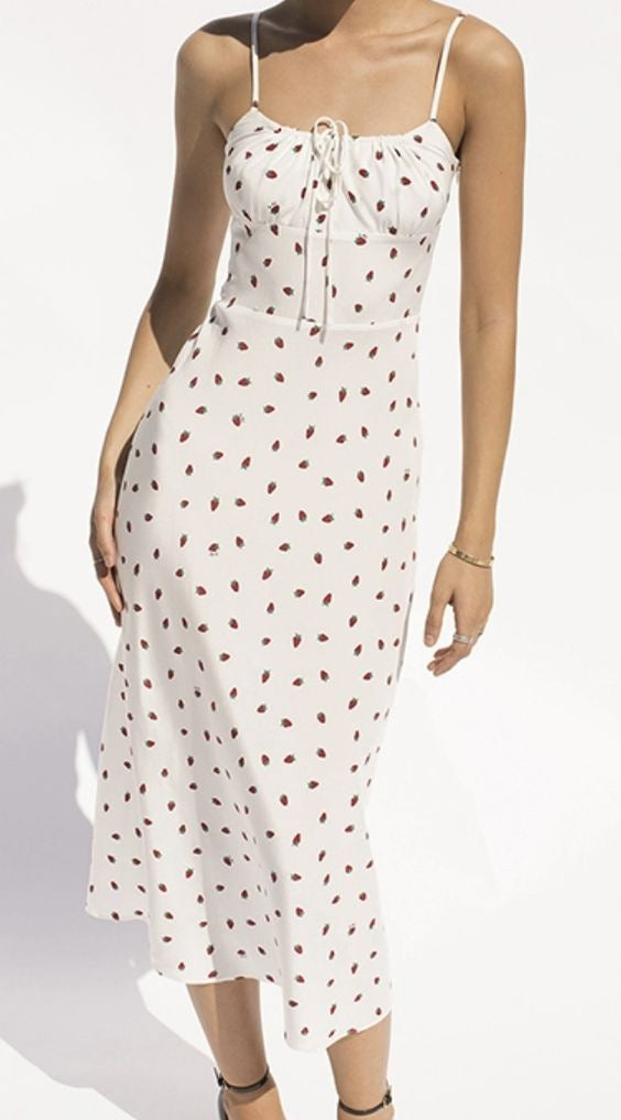 Chesney Strawberry Print Midi Dress