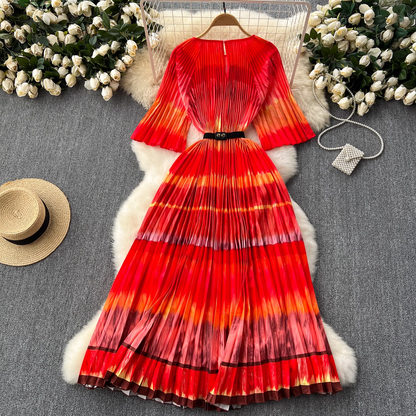 - New summer A-line pleated dress GEU1086