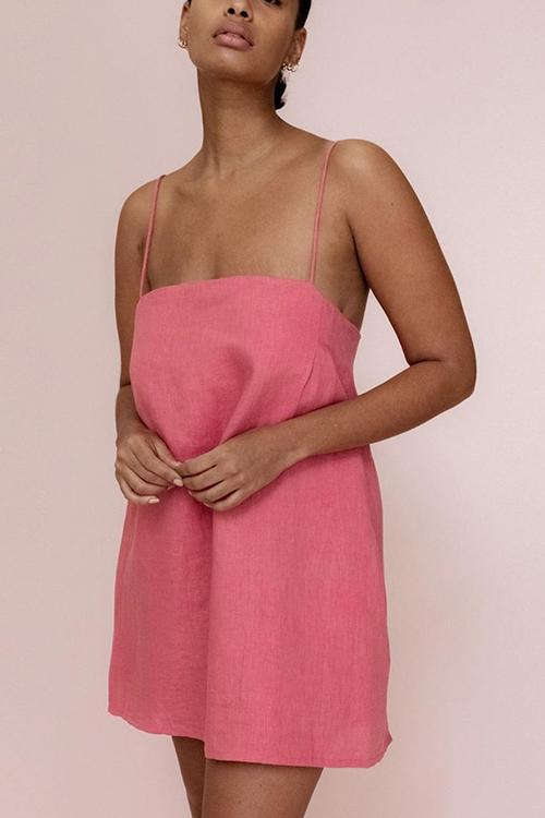 vmtvr Minimalism Linen Slip Mini Dress