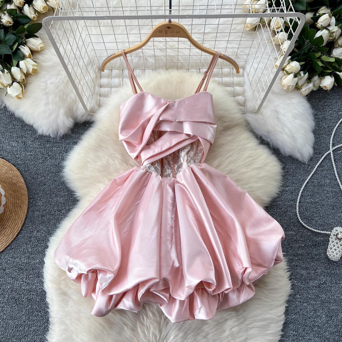 - Sexy A-line Pink Party Dress   GEU1460