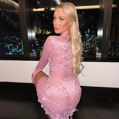 Kristel Long Sleeve Lace Mini Dress