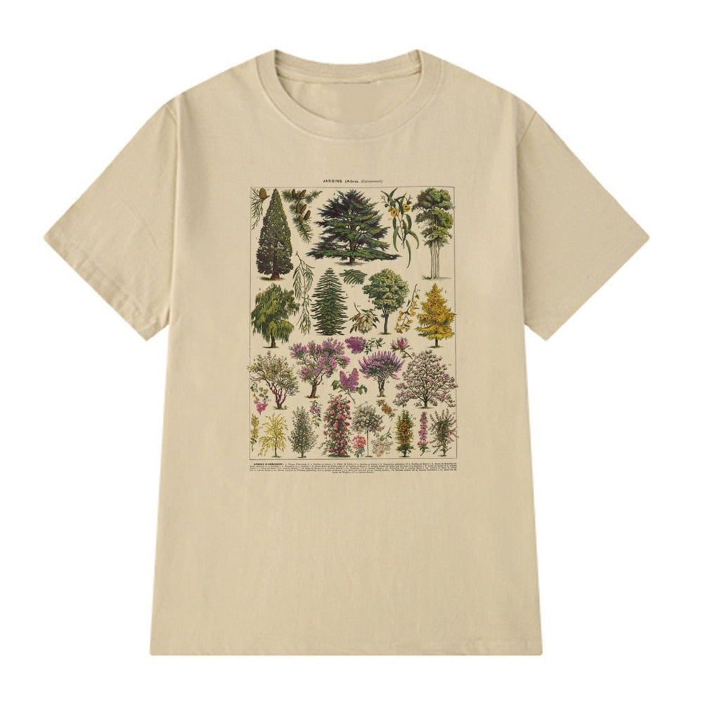 Summer Fashion Unisex Tshirt Vintage Tree Women Tshirts Graphic Tees Harajuku Tops Travel T-Shirt