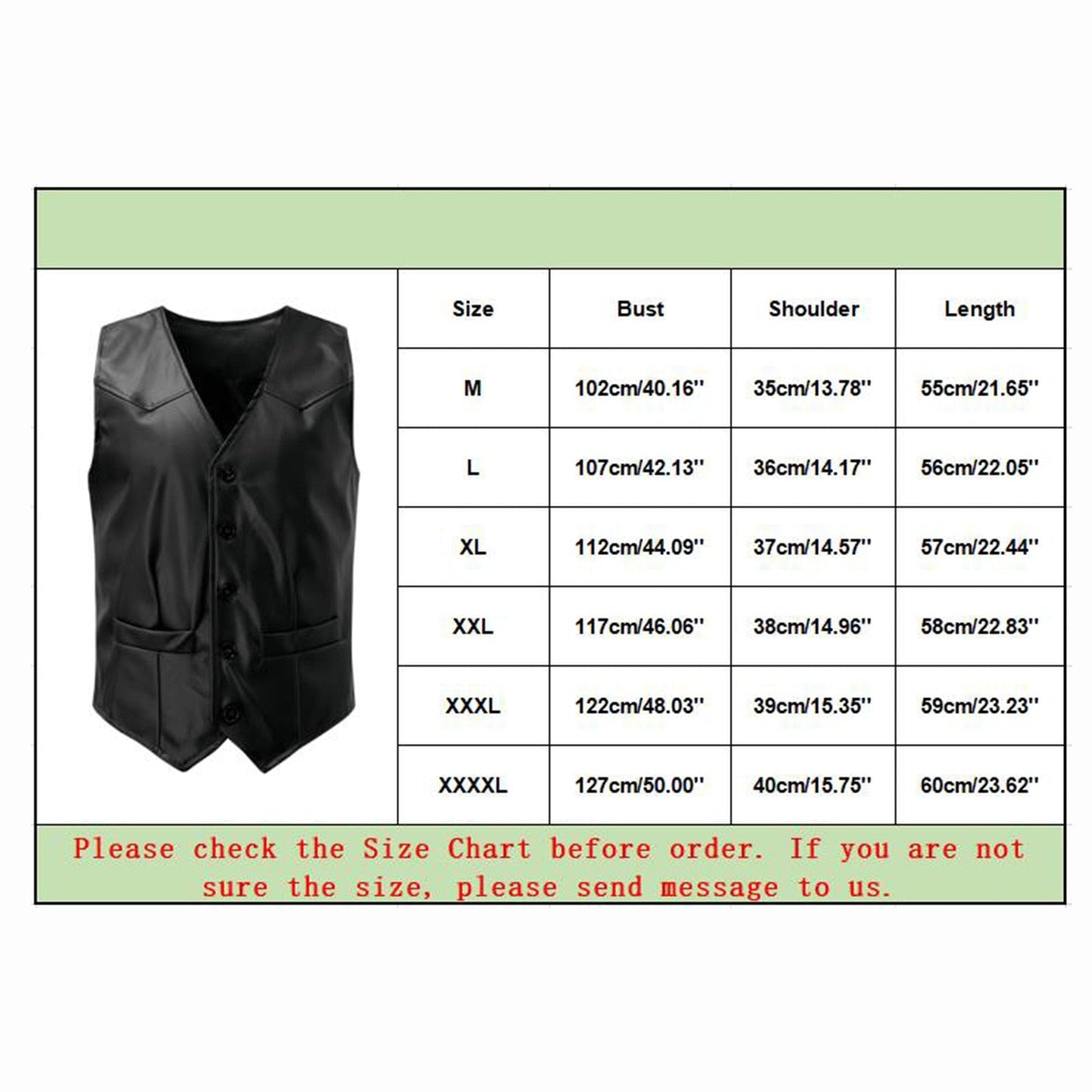 jiaabc Men's Vest Retro V-neck Solid Color Pocket With Button Leather Vest For Male Casual Business Wear Tops Autumn Men v-neck Vest