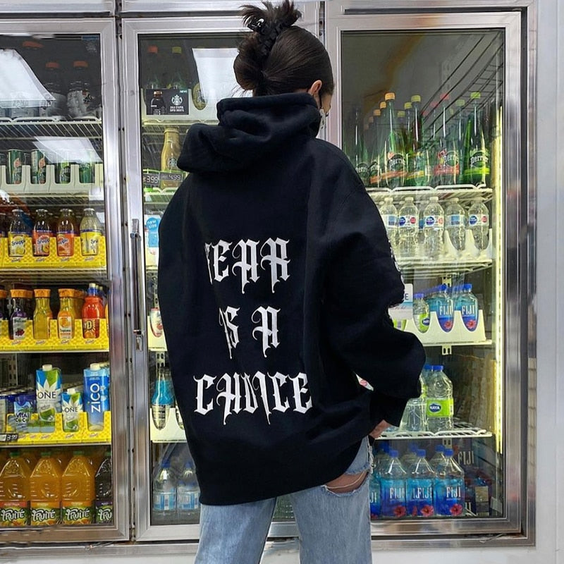 -Spring Streetwear Black Tops Girls White Oversized Hoodie Streetwear Womens Hip-Hop Cool Couple High Street Sweatshirts