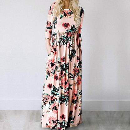 Women Summer Floral Print Maxi Dress White Boho Beach Dress Women Evening Party Long Dress Plus Size Vestidos Female