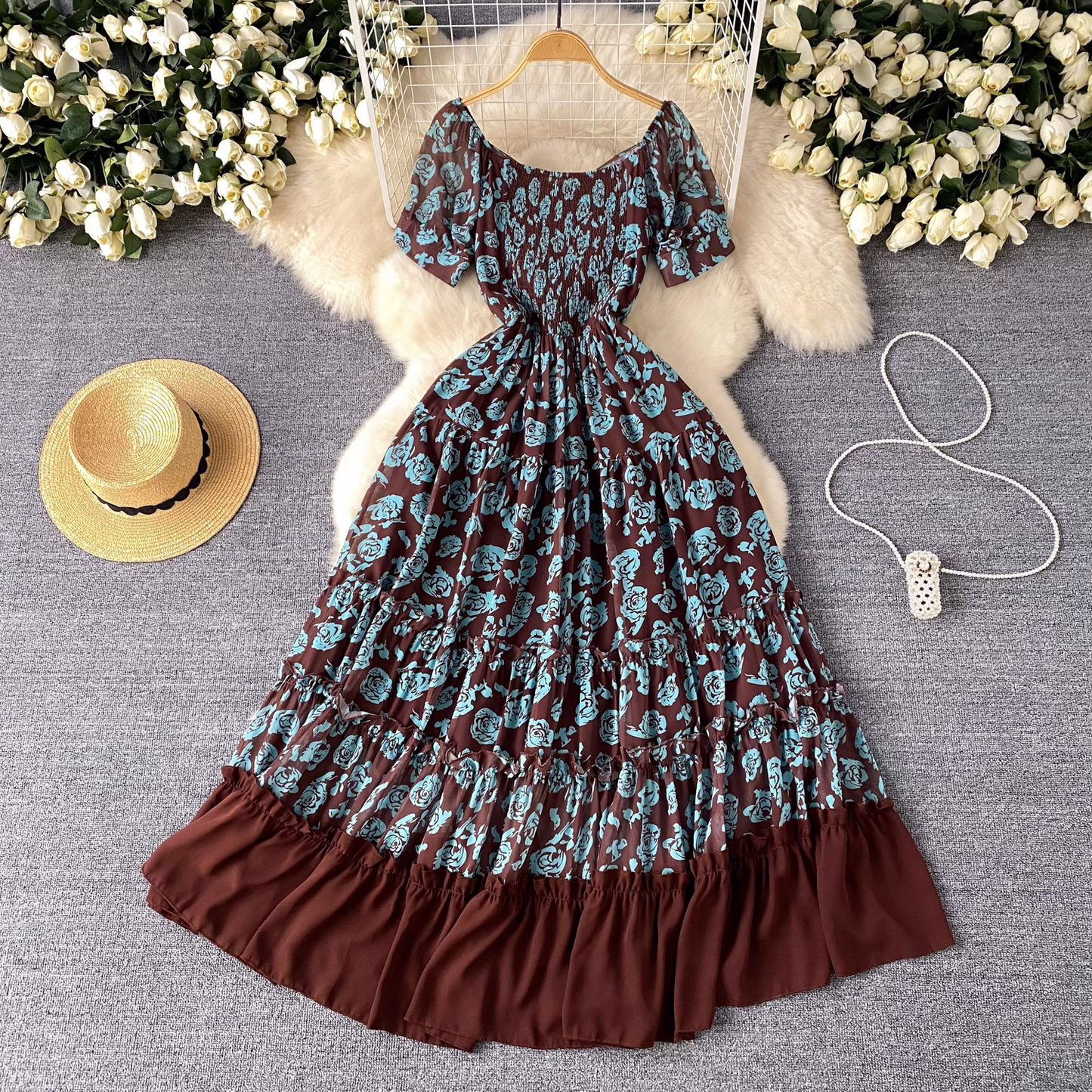 - women's summer floral dress GEU1113