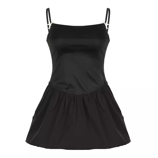 - Black A-line Mini Dress  GEU1334