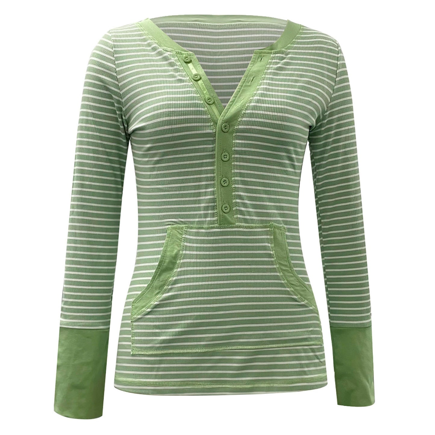 vmtvr outfit inspo Autumn and Winter Single-Breasted Knitted Striped Long-Sleeved T-shirt Deep V-neck Hot Girl Tight Sexy Top Female