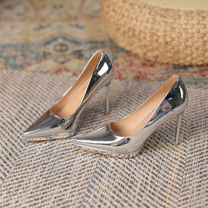 2025 1088A custom model catwalk high heels women's pointed waterproof table 10.5CM thin heel shallow mouth temperament women's single shoes