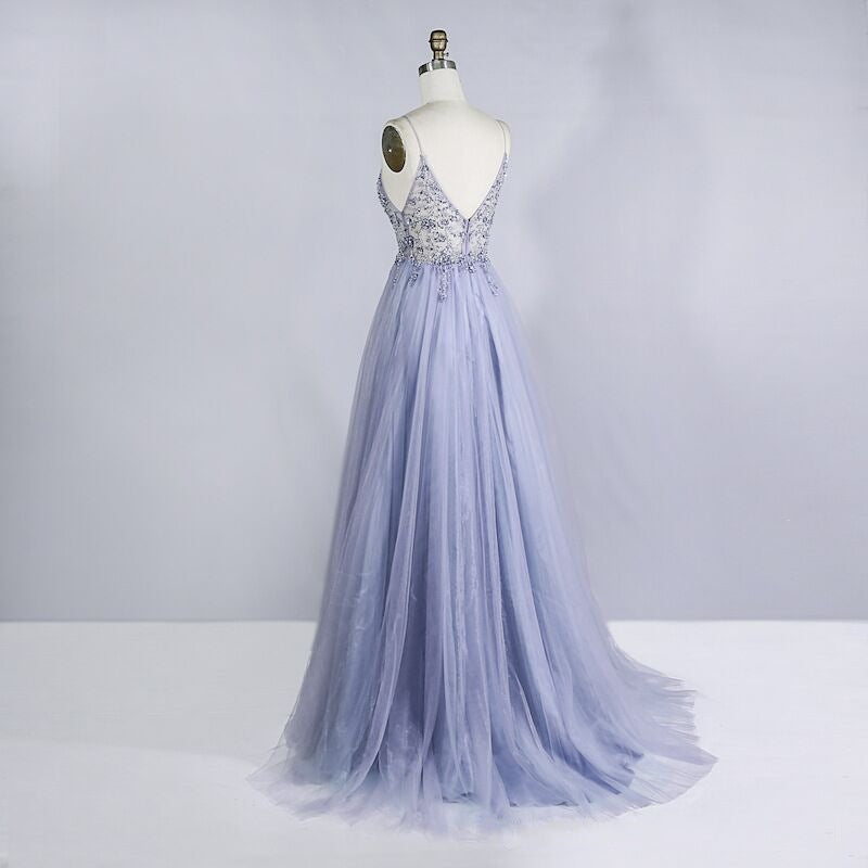 vmtvr pop culture dress to impress Heavy Industry Beaded Crystal Ball Gown 2024 New Autumn and Winter Strap Long Sexy Tulle V-neck Evening Gown