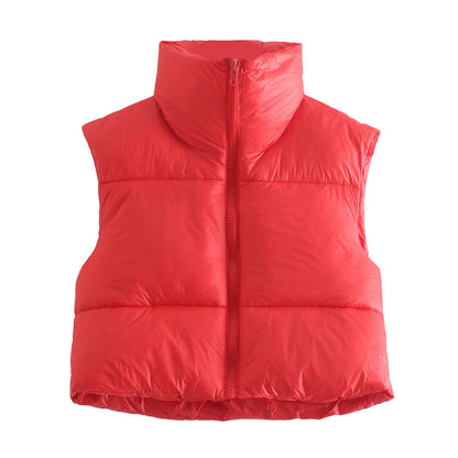 vmtvr datenight fall outfits Women's Spring Cotton-Padded Vest Zipper Stand Collar Vest 11 Colors