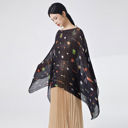 2025 cape shawl jacket spring and autumn women's counter quality printed loose sunscreen clothing Middle East scarf silk scarf