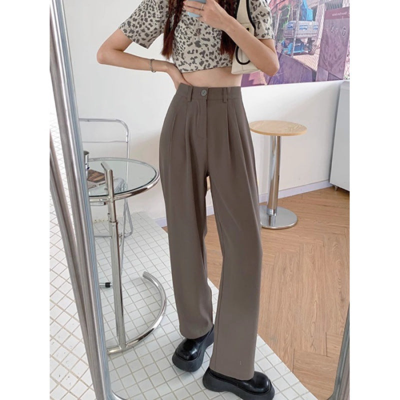 vmtvr main character dress to impress Solid Color High Waist Suit Pants Women's 2024 Summer Sports Pants Casual Drop-down Wide-Leg Pants Women's Mopping Pants Women