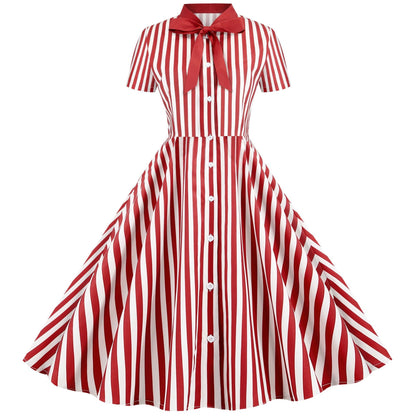 vmtvr alien invasion dress to impress New Women's Summer Striped Stitching Short Sleeve Butterfly Festival Party Temperament Large Swing Dress