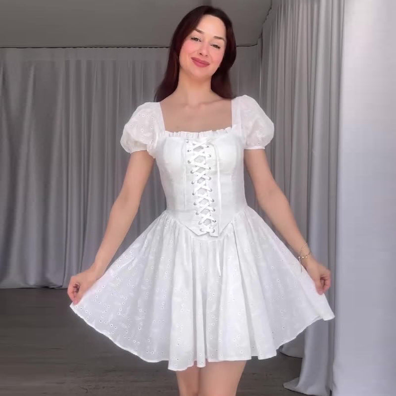 vmtvr pop culture dress to impress 2024 Summer New French Tea Break Waist-Tight Design Holiday Dress