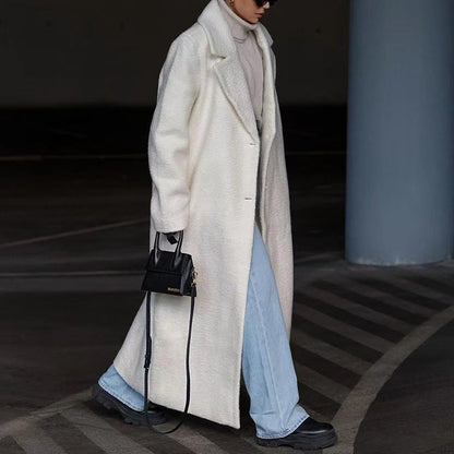 vmtvr outfit inspo fall 2024 Autumn and Winter Direct Selling Warm Coat Long Sleeve Lapel Women's Plush Top Women's Overcoat