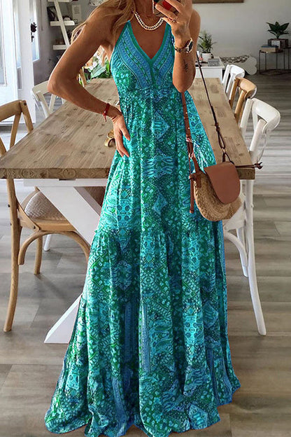 vmtvr - Boho Print Slip Maxi Dress