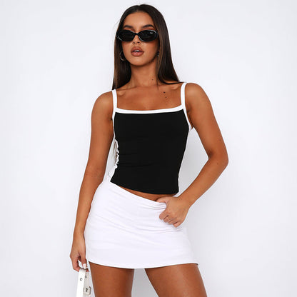 vmtvr mcbling dress to impress Women's Summer New Solid Color Casual Navel Elastic Belt Loose Sports Short Skirt