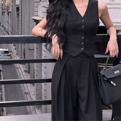 vmtvr retail worker dress to impress Black Chanel Style Suit Vest Women's Summer Thin High-End Fashionable Vest Sleeveless Top