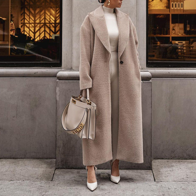 vmtvr outfit inspo fall 2024 Autumn and Winter Direct Selling Warm Coat Long Sleeve Lapel Women's Plush Top Women's Overcoat