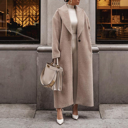 vmtvr outfit inspo fall 2024 Autumn and Winter Direct Selling Warm Coat Long Sleeve Lapel Women's Plush Top Women's Overcoat