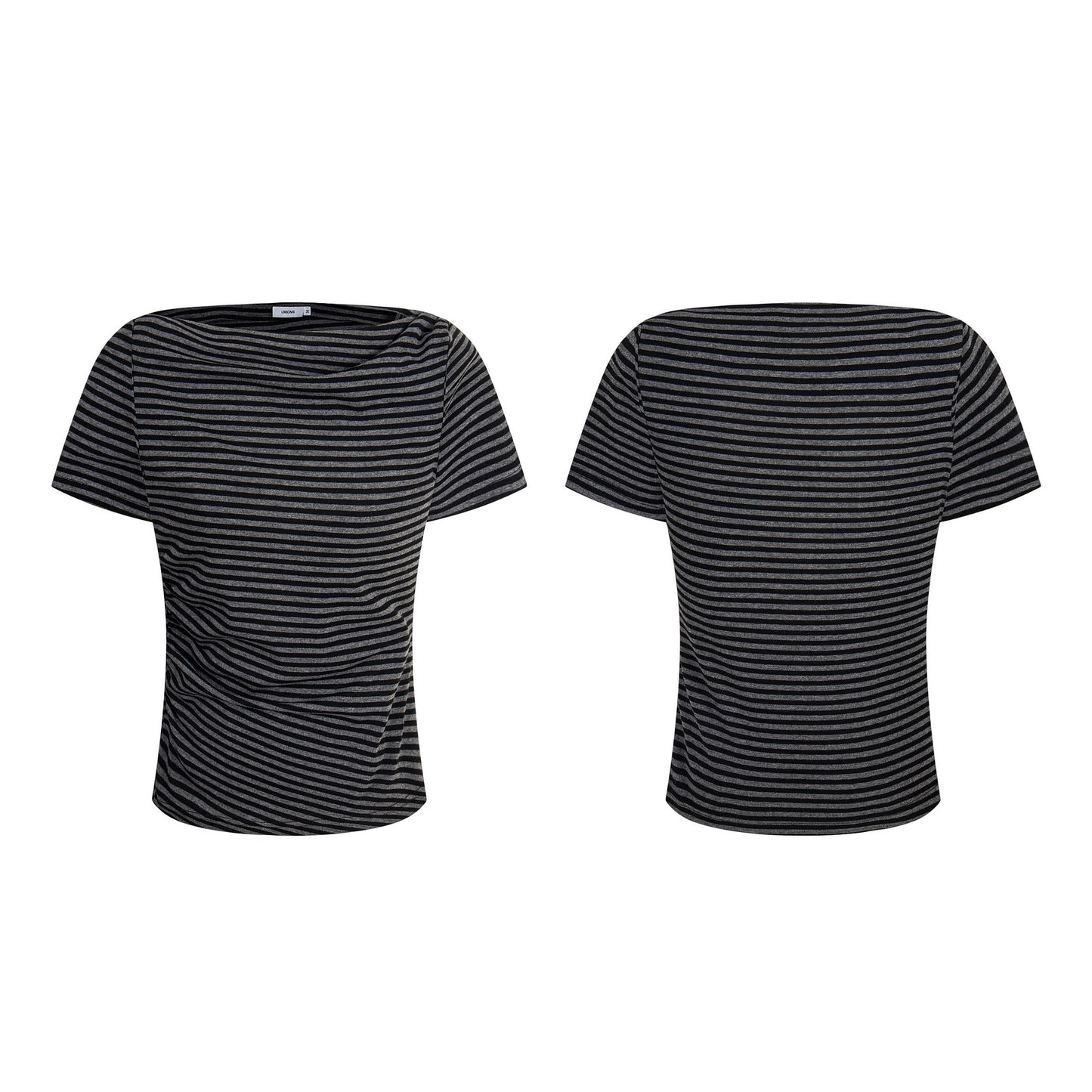 134th Street Tide Premium Sense Women's Tide Stripe Niche Design Short Sleeve Spice Girls Wear More High Short T-Shirts