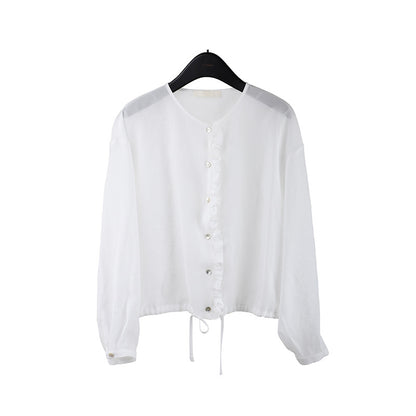 2025  light and breathable sunscreen shirt 2025 thirteen rows summer new fungus edge long-sleeved shirt T5010X