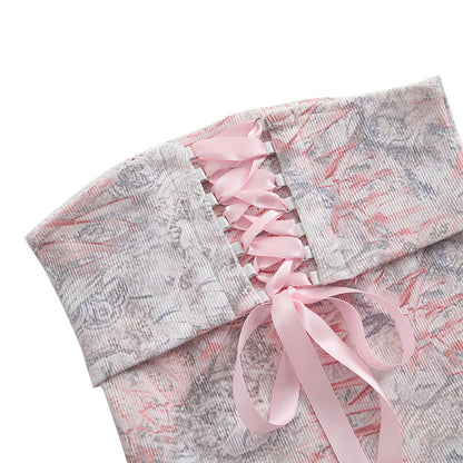 vmtvr 2000s fashion Pink Lace Strap Tube Top Women's Autumn Hot Girl Outer Wear Sexy Tight Short Vest
