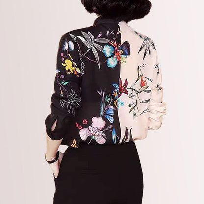 2025 Design Sense Niche Silk Shirt  Summer Temperament Cardigan Long Sleeve Collarless Women's Shirt Fashion Women's Clothing