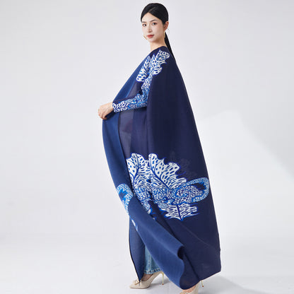 2025 Muslim fashion heavy industry dress robe Middle East Popular trade hot sale women's loose printed coat robe