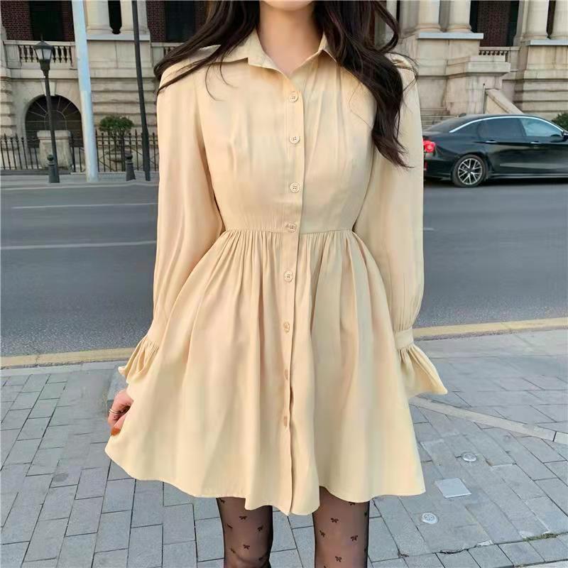 vmtvr mcbling dress to impress Gentle Style Long-Sleeved Shirt Dress Suit Women's Autumn Western Style Stacked Vest Waist-Tight Short Skirt