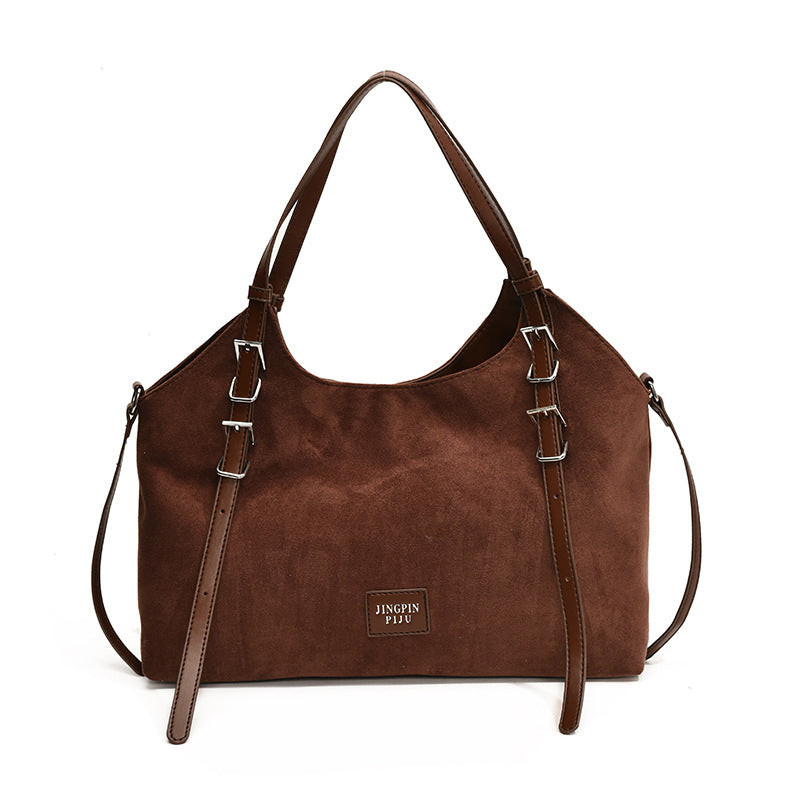 popular autumn hot-selling large-capacity retro tote bag new versatile matte bag women's commuting shoulder bag