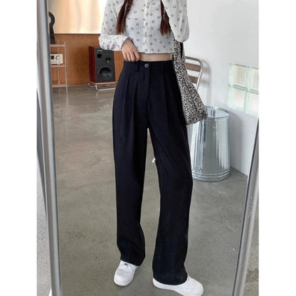 vmtvr main character dress to impress Solid Color High Waist Suit Pants Women's 2024 Summer Sports Pants Casual Drop-down Wide-Leg Pants Women's Mopping Pants Women