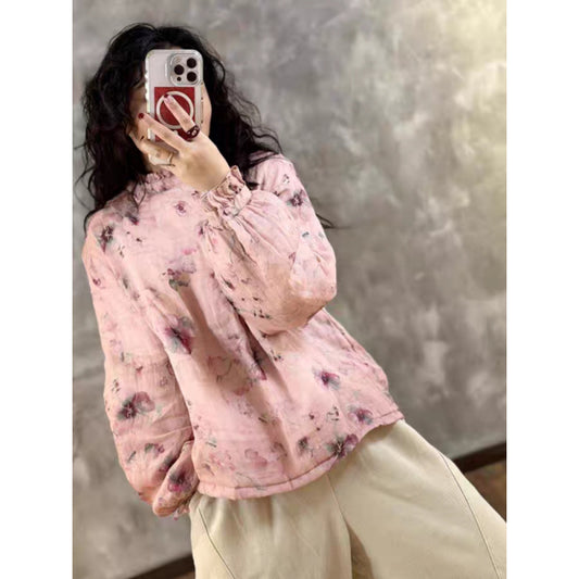 early spring new romantic sweet fresh lace collar age-reducing thin cotton double-layer top shirt