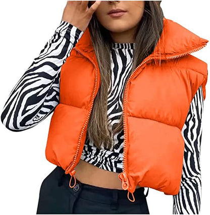 vmtvr datenight fall outfits Women's Spring Cotton-Padded Vest Zipper Stand Collar Vest 11 Colors