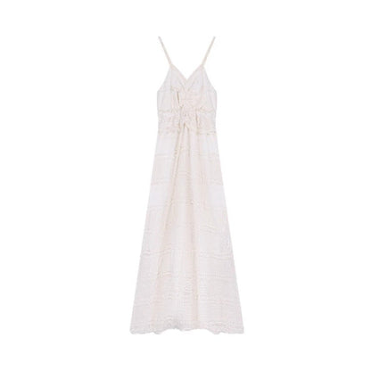 vmtvr dress to impress Lace Small Sling Dress Women's Summer 2024 New French White Seaside Holiday Dress Skirt Two-Piece Set