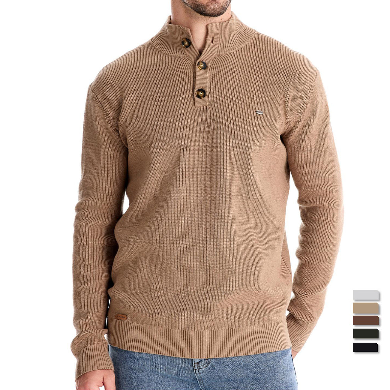 VMTVR 2025 popular autumn and winter new New Popular trade sweater stand-up collar men's high-quality business sweater solid color casual knitted sweater